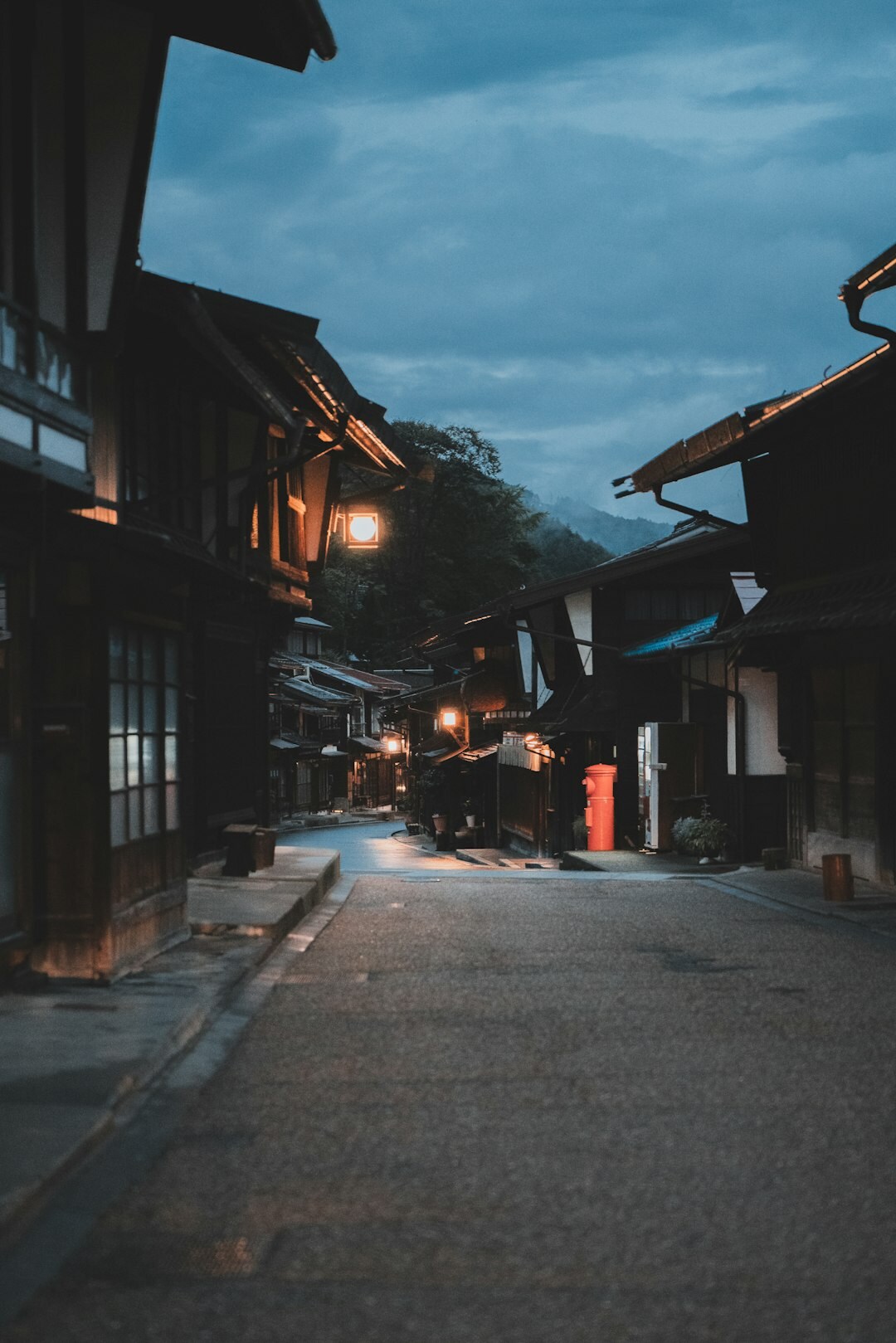 small town at night