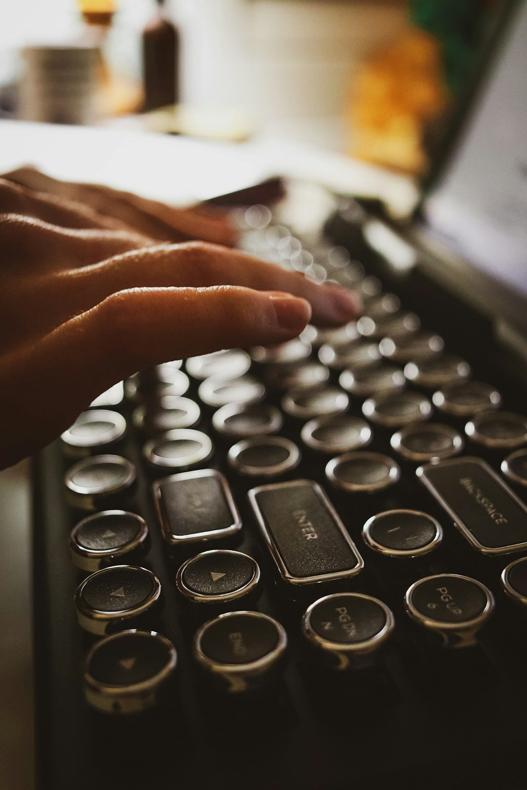 mystery author typing